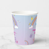 Gobelets En Papier Unicorn Birthday Girl Cup - Custom 8oz Party Cup (Droite)