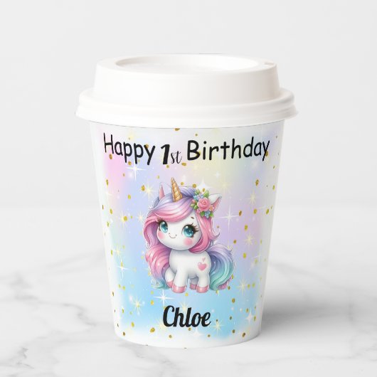 Gobelets En Papier Unicorn Paper Cups (Recto)