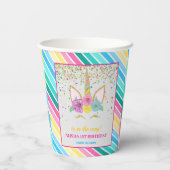 Gobelets En Papier Unicorne Anniversaire 1er Anniversaire (Verso)