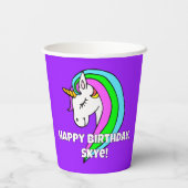 Gobelets En Papier Unicorne arc-en-ciel (Verso)