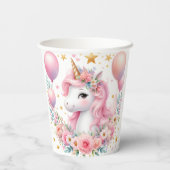 Gobelets En Papier Unicorne rose (Verso)