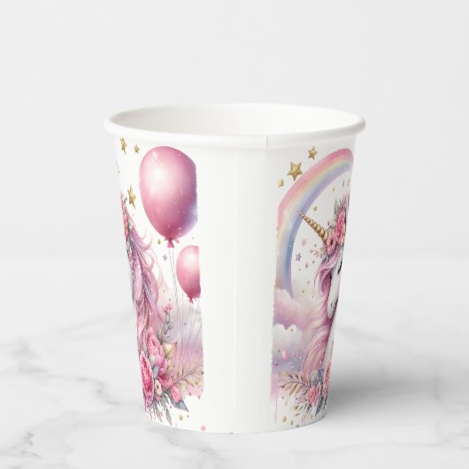 Gobelets En Papier Unicorne rose (Droite)