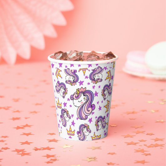 Gobelets En Papier Unicorne violette (Insitu)