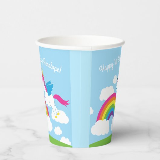 Gobelets En Papier Unicorns & Rainbows mignons 1er anniversaire fêtes (Droite)