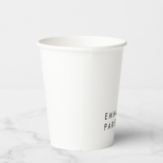 Gobelets En Papier Unique Black White Trendy Ajouter Votre Nom (Droite)