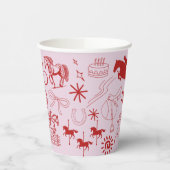Gobelets En Papier Unique Cheval Rose fille équestre Pony Anniversair (Gauche)