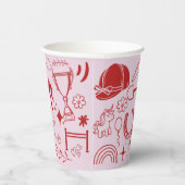 Gobelets En Papier Unique Cheval Rose fille équestre Pony Anniversair (Droite)