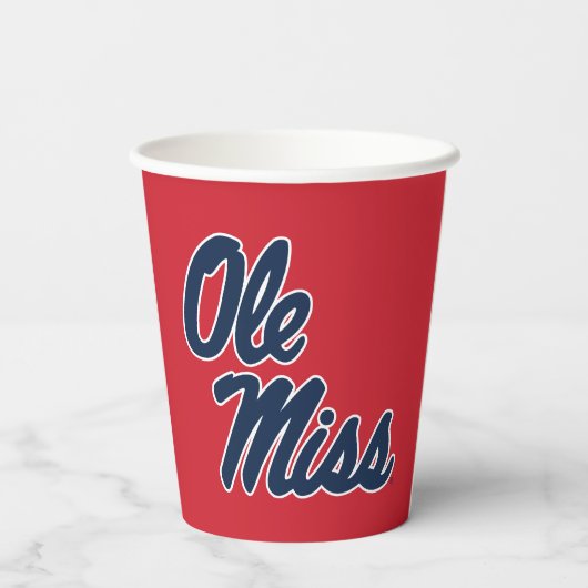 Gobelets En Papier Université du Mississippi | Ole Miss Script (Verso)