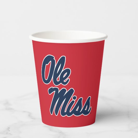 Gobelets En Papier Université du Mississippi | Ole Miss Script (Recto)