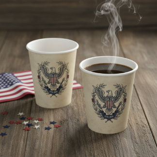 Gobelets En Papier USA 250 Patriotic Eagle Heritage Motif Crm ID1299
