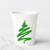 Gobelets En Papier Vacances dans l'arbre de Noël vert (Recto)