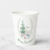 Gobelets En Papier Vacances Deer and Christmas Tree (Verso)