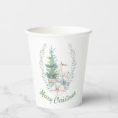 Gobelets En Papier Vacances Deer and Christmas Tree (Recto)