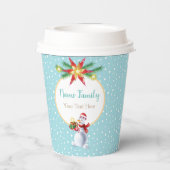 Gobelets En Papier Vacances d'hiver Noël et Nouvel An Snowman (Verso)