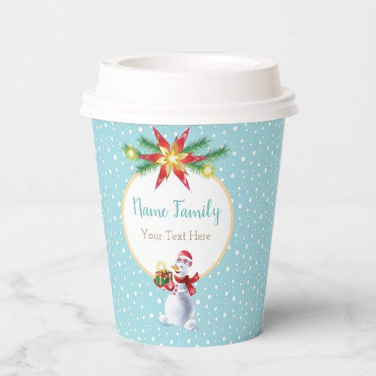 Gobelets En Papier Vacances d'hiver Noël et Nouvel An Snowman (Verso)