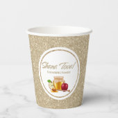 Gobelets En Papier Vacances juive blanche et or Rosh Hashanah (Verso)