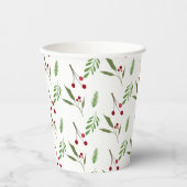 Gobelets En Papier Vacances Modernes Vacances Verdure Botanique Berry (Recto)