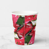 Gobelets En Papier Vacances Poinsettia Rouge et Blanc (Droite)