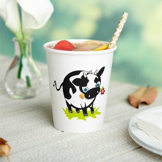Gobelets En Papier Vache avec une fleur