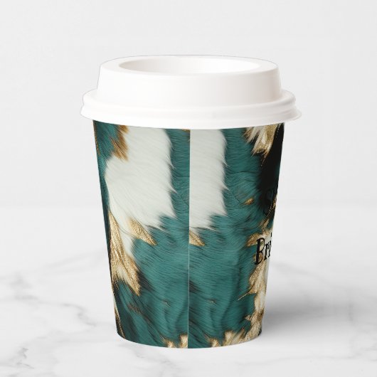 Gobelets En Papier Vache blanche de l'Ouest Emerald Gold (Droite)