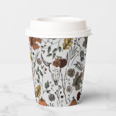 Gobelets En Papier Vache de Thanksgiving Crâne d'automne moisson (Verso)