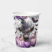 Gobelets en papier Vache des Highlands Halloween (Verso)