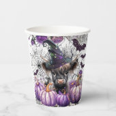 Gobelets en papier Vache des Highlands Halloween (Recto)