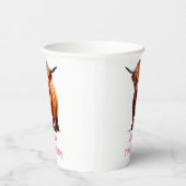 Gobelets En Papier Vache Highland BONJOUR ANNIVERSAIRE Tasses en papi (Droite)