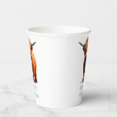 Gobelets En Papier Vache Highland BONJOUR D'ANNIVERSAIRE Bleu (Droite)