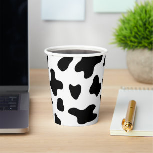 Gobelets En Papier Vache moderne belle noire et blanche
