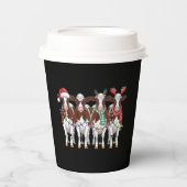 Gobelets En Papier Vache Noël Vache Louvain Cadeau Vacances ferme (Recto)