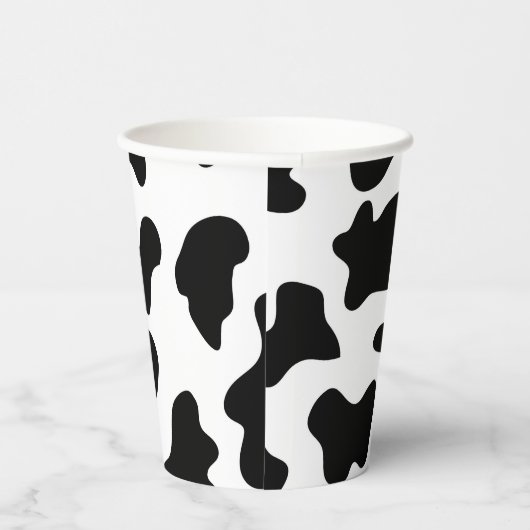 Gobelets En Papier Vache noire et blanche Imprimer ferme Grange Fête  (Droite)