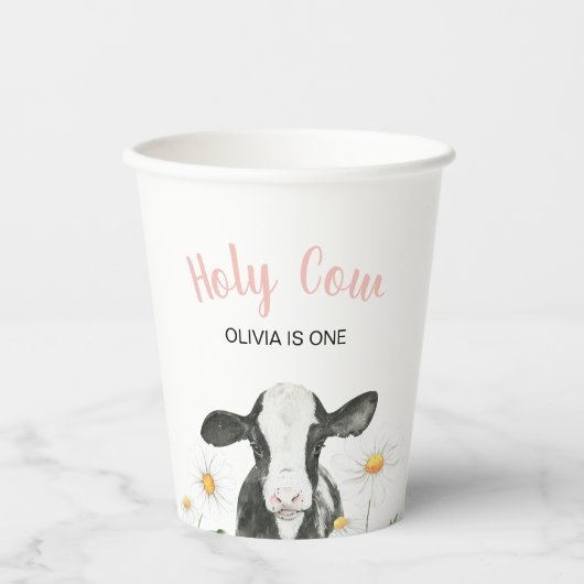 Gobelets En Papier Vache sainte Je suis une marguerite (Recto)