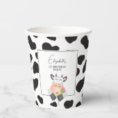 Gobelets En Papier Vache Whimsical Imprimer Vache Sainte Première fêt (Recto)