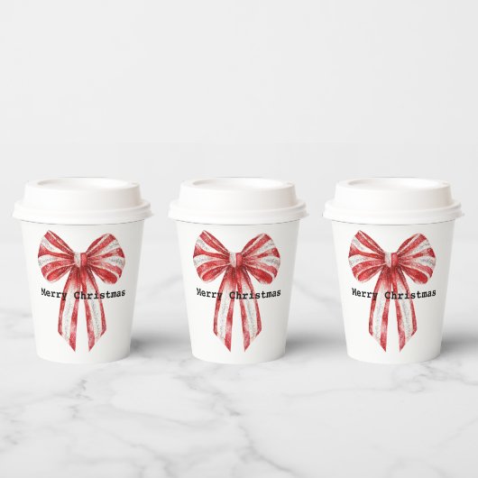 Gobelets En Papier Vaches blanches de menthe rouge de Noël (Multi)