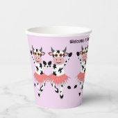 Gobelets En Papier Vaches dansantes mignonnes et amusantes (Recto)