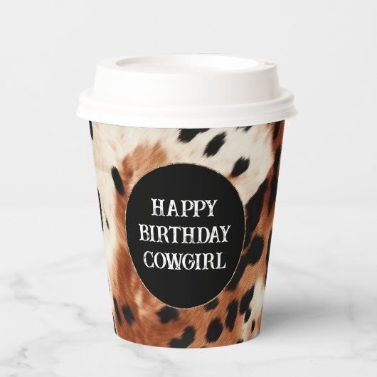 Gobelets En Papier Vachette animale à la crème Brown (Recto)