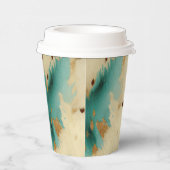 Gobelets En Papier Vachure d'or blanc turquoise (Droite)