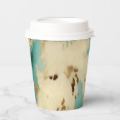 Gobelets En Papier Vachure d'or blanc turquoise (Recto)