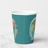 Gobelets En Papier Vague marémotrice Aquaman & Black Manta (Droite)