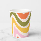 Gobelets En Papier Vague rétro Super Fleur verte 40e anniversaire (Verso)