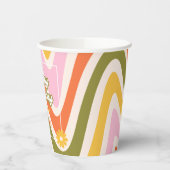 Gobelets En Papier Vague rétro Super Fleur verte 40e anniversaire (Gauche)