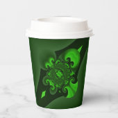 Gobelets En Papier Vague Spirale Vert Foncé Et Lime (Verso)