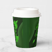 Gobelets En Papier Vague Spirale Vert Foncé Et Lime (Droite)