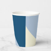Gobelets En Papier Vagues simples - bleu foncé, bleu clair et crème (Droite)