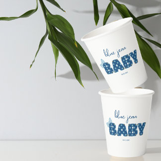 Gobelets En Papier Vaisselle Blue Jean Baby shower | Parti à thème