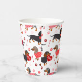 Gobelets En Papier Valentine Dachshund (Droite)