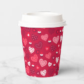 Gobelets En Papier Valentines coeur motif 2 tasses en papier (Verso)