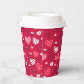 Gobelets En Papier Valentines coeur motif 2 tasses en papier (Droite)