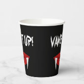 Gobelets En Papier "VAMP IT UP !" Vampire Fangs Halloween (Gauche)